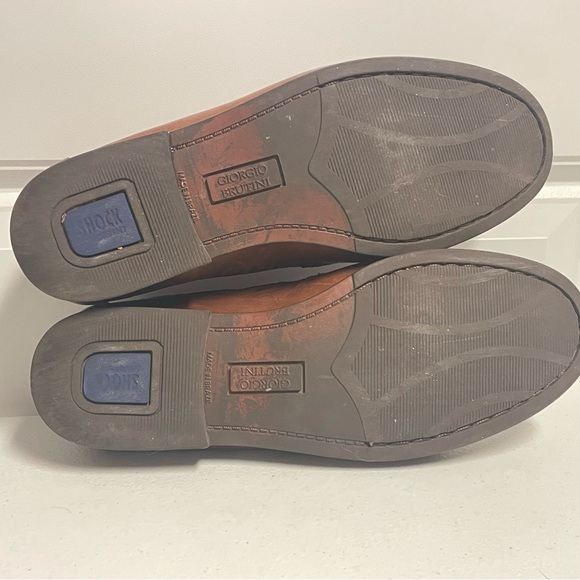 Giorgio Brutini Loafers Milan Shoes Mens Size 8 D Brown Leather Weave Tasseled - Picture 8 of 12